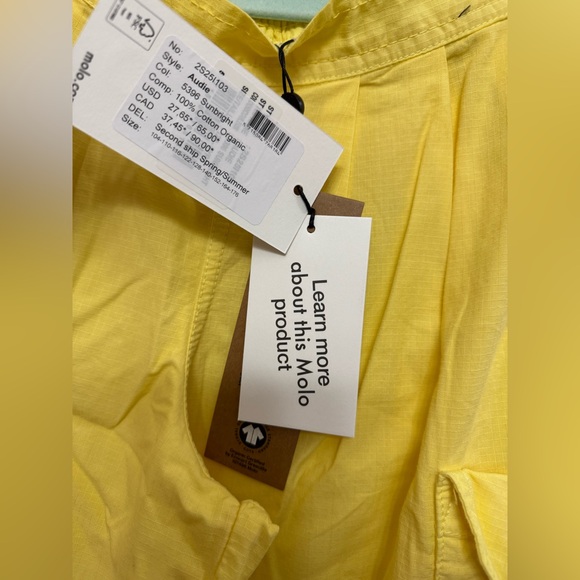 Molo Girls Yellow Cargo Pants Size 7/8 NWT Organic Cotton - Picture 5 of 9